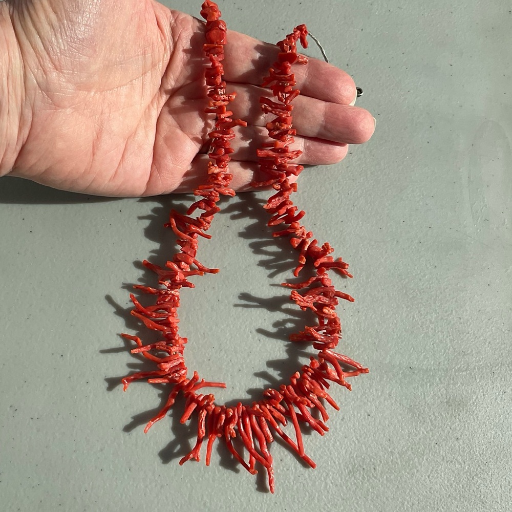 Vintage Branch Coral Necklace, Orange, 21" Long, Beach Girl, Coastal Cowgirl - Picture 12 of 13